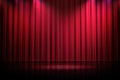 3d red curtain lit by spot lights Royalty Free Stock Photo