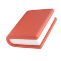 3d red cute empty notepad book stationery for school isolated background with clipping path. Simple render illustration