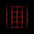 3d red fading neon light elements, lines, dots, grid on black background. Futuristic abstract pattern. Royalty Free Stock Photo