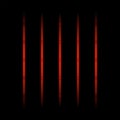 3d red fading neon light elements, vertical lines and dots on black background. Futuristic abstract pattern. Royalty Free Stock Photo