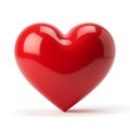 3D Red Glossy Heart isolated on a white background Royalty Free Stock Photo