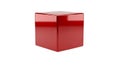 3D Red Glossy Rectangular Prism on White Background Royalty Free Stock Photo