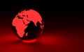 3d red glowing earth globe