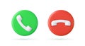 3d Red and green yes no buttons icon