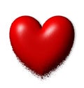 3d red heart melted on transparent background