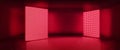 3d red led light panel in studio room background Royalty Free Stock Photo