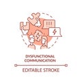 2D red linear icon dysfunctional communication concept