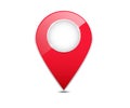 3d red map location pointer.