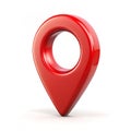 3D red map pointer icon Royalty Free Stock Photo