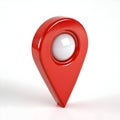 3D red map pointer icon isolated Royalty Free Stock Photo