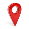 3D red map pointer icon isolated Royalty Free Stock Photo