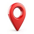 3D red map pointer icon isolated Royalty Free Stock Photo