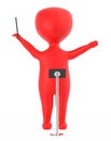 3d red music conductor character