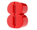 3d red number 8 EXPLANATION word isolated on white background 3d renderingon white background 3d rendering