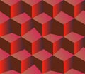 3d red pattern cubes. Red background