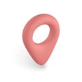 3d red pin point marker with shadow. Location icon on map. Vector illustration Royalty Free Stock Photo