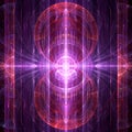 3d red purple symmetric fractal graphic