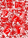 3d Red question mark dice falling