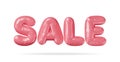 3D Red Sale Word in Balloons Royalty Free Stock Photo