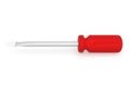 3D red screwdriver on white bachground