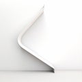 Sculptural White Shelf With Curved Line - Modern And Minimalistic Design