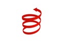 3D Red spiral arrow. 3D rendering Royalty Free Stock Photo