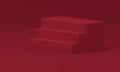3d red stairway geometric podium basic foundation steps level award arena realistic vector