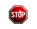 3D Red stop warning sign flat icon symbol vector format Royalty Free Stock Photo