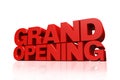 3D red text grand opening