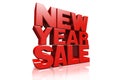 3D red text new year sale