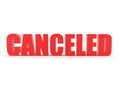 3D Red text saying canceled