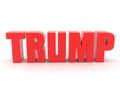 3D Red text saying TRUMP