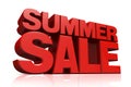 3D red text summer sale