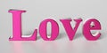 3d word LOVE on grey background