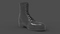 3D rednering of a heavy duty leather boot footwear isolated on empty space