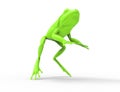 3d rednering of a jumping frog isolated in white studio background Royalty Free Stock Photo