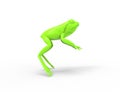 3d rednering of a jumping frog isolated in white studio background Royalty Free Stock Photo