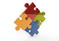 3D Reflective puzzle pieces Royalty Free Stock Photo