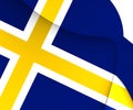 3D regional flag of Roslagen, Sweden. Royalty Free Stock Photo