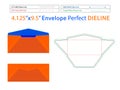 3D Regular Envelope 4.125x9.5 inch dieline template and editable easily resizable