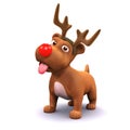 3d Reindeer dog with red nose