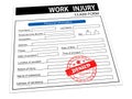 3d rejected work injury claim form Royalty Free Stock Photo