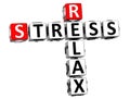 3D Relax Stress Crossword on white background Royalty Free Stock Photo