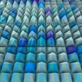 3d relief in with bluish pyramids aligned Royalty Free Stock Photo