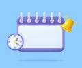 3D reminder in calendar Royalty Free Stock Photo