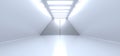 Realistic Empty White Corridor With Lights Royalty Free Stock Photo