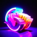 3d render, abstract background, colorful neon light, computer generated generative AI