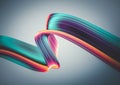 3D render abstract background. Colorful twisted shapes in motion. Computer generated digital art.