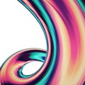 3D render abstract background. Colorful twisted shapes in motion. Computer generated digital art for poster, flyer, banner. Royalty Free Stock Photo