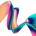 3D render abstract background. Colorful twisted shapes in motion. Computer generated digital art for poster, flyer, banner. Royalty Free Stock Photo